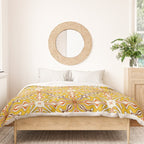 Murcia Retro Spanish Tile Pattern Mustard Yellow Brown Orange Cream 2 Duvet Cover Gallery Image 3