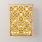 Murcia Retro Spanish Tile Pattern Mustard Yellow Brown Orange Cream 2 Mini Art Print Gallery Image 1