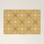 Murcia Retro Spanish Tile Pattern Mustard Yellow Brown Orange Cream 2 Welcome Mat Gallery Image 1