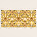 Murcia Retro Spanish Tile Pattern Mustard Yellow Brown Orange Cream 2 Desk Mat Gallery Image 3