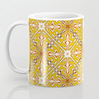 Murcia Retro Spanish Tile Pattern Mustard Yellow Brown Orange Cream 2 Coffee Mug Gallery Image 3