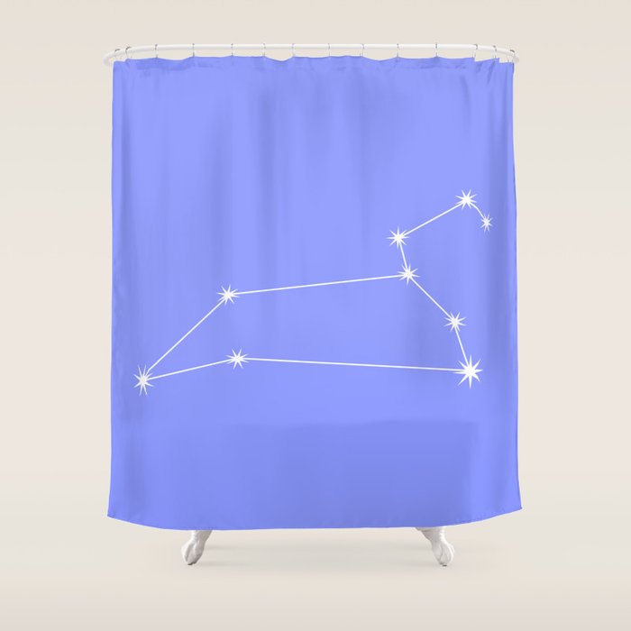 Leo Zodiac Star Constellation Line Art Pastel Purple Shower Curtain Gallery Image 1