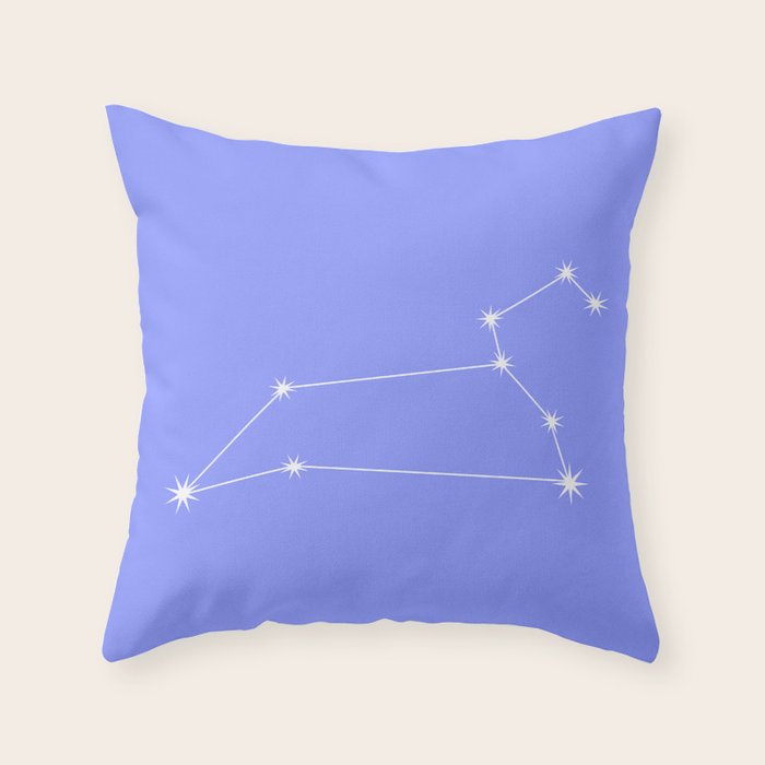Leo Zodiac Star Constellation Line Art Pastel Purple Throw Pillow Gallery Image 6