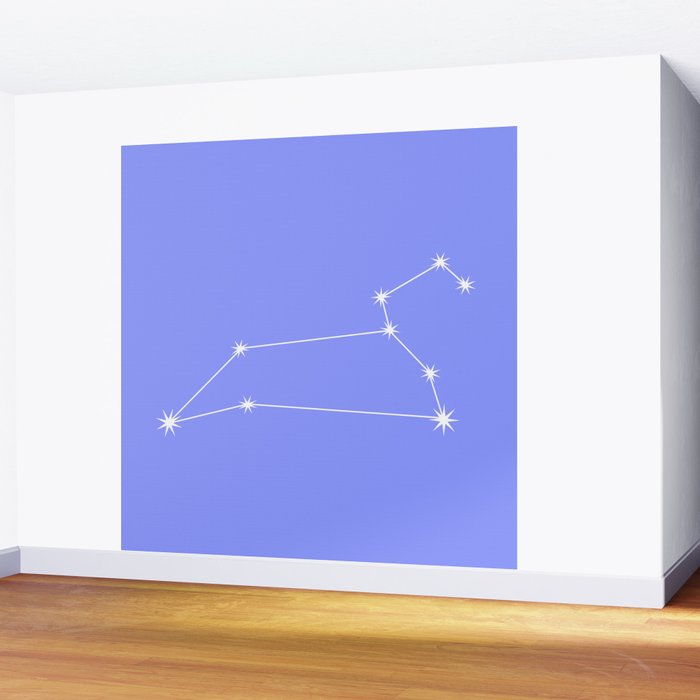 Leo Zodiac Star Constellation Line Art Pastel Purple Wall Mural Gallery Image 2
