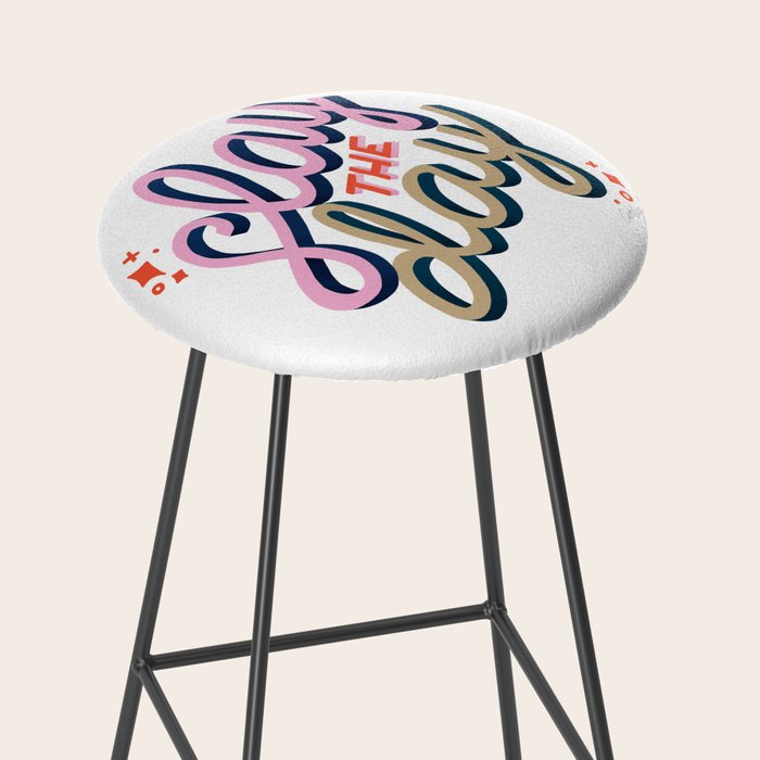 Slay the Day - Coral & Pink Stool Gallery Image 2