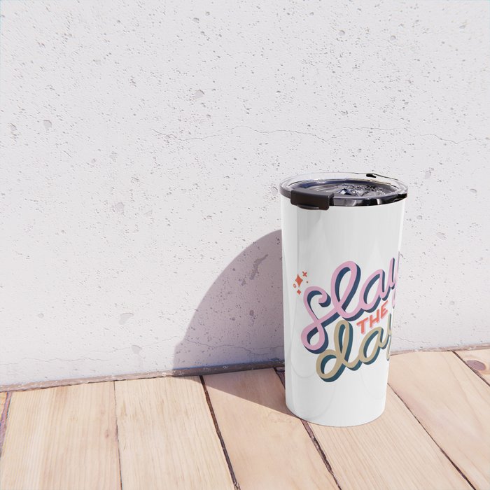 Slay the Day - Coral & Pink Travel Mug Gallery Image 4