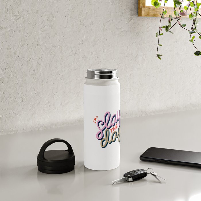 Slay the Day - Coral & Pink Water Bottle Gallery Image 5