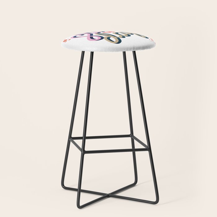 Slay the Day - Coral & Pink Stool Gallery Image 1