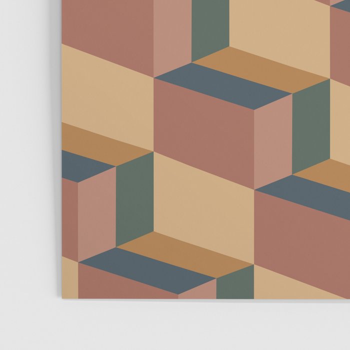 Cuboid Geometric Abstract Shapes Pattern XI Poster Gallery Image 3