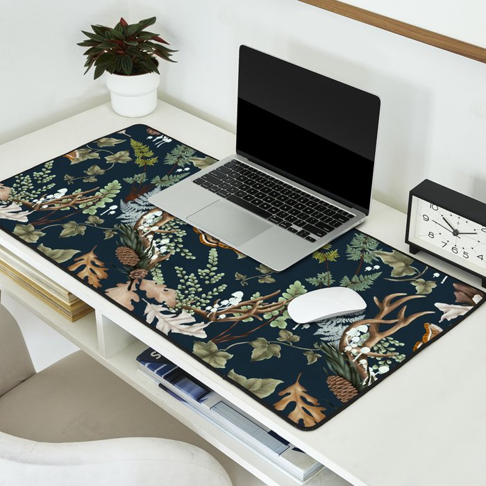 Bohemian leafy forest at night Desk Mat Gallery Image 2