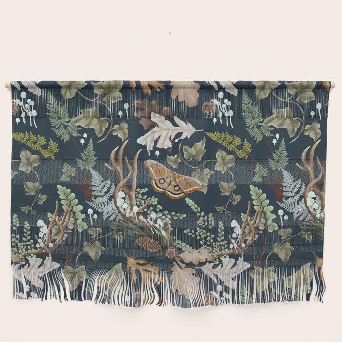 Bohemian leafy forest at night Wall Hanging Gallery Image 1
