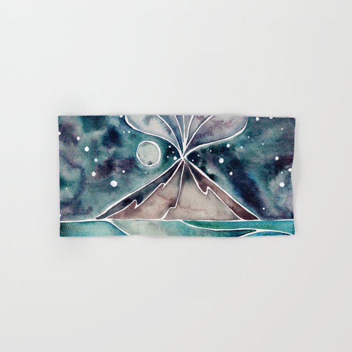 Stromboli Volcano at Midnight - Blue Palette Bath Towel Gallery Image 1