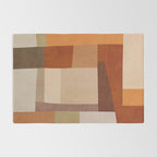 Brown Burnt Orange Beige Tones Green Abstract Art Rug Gallery Image 2