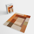 Brown Burnt Orange Beige Tones Green Abstract Art Jigsaw Puzzle Gallery Image 2