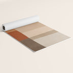 Brown Burnt Orange Beige Tones Green Abstract Art Yoga Mat Gallery Image 2