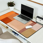 Brown Burnt Orange Beige Tones Green Abstract Art Desk Mat Gallery Image 2