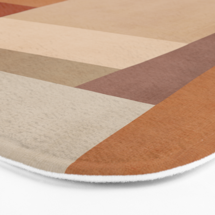 Brown Burnt Orange Beige Tones Green Abstract Art Bath Mat Gallery Image 3