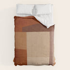 Brown Burnt Orange Beige Tones Green Abstract Art Comforter Gallery Image 6