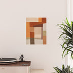 Brown Burnt Orange Beige Tones Green Abstract Art Poster Gallery Image 2