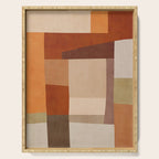 Brown Burnt Orange Beige Tones Green Abstract Art Serving Tray Gallery Image 1