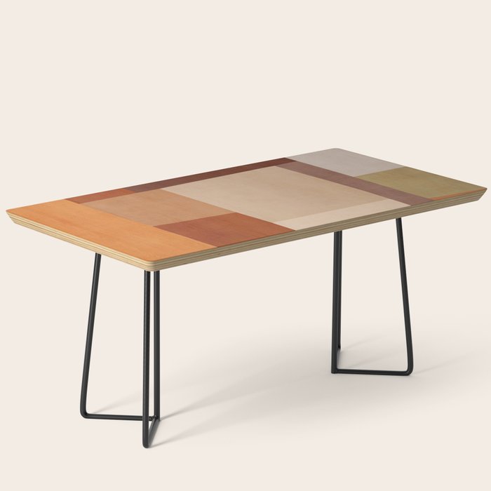 Brown Burnt Orange Beige Tones Green Abstract Art Coffee Table Gallery Image 1