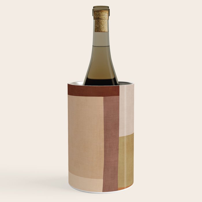 Brown Burnt Orange Beige Tones Green Abstract Art Wine Chiller Gallery Image 3