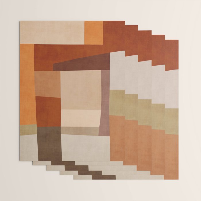 Brown Burnt Orange Beige Tones Green Abstract Art Wrapping Paper Gallery Image 3