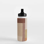 Brown Burnt Orange Beige Tones Green Abstract Art Water Bottle Gallery Image 2
