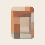 Brown Burnt Orange Beige Tones Green Abstract Art Bath Mat Gallery Image 1