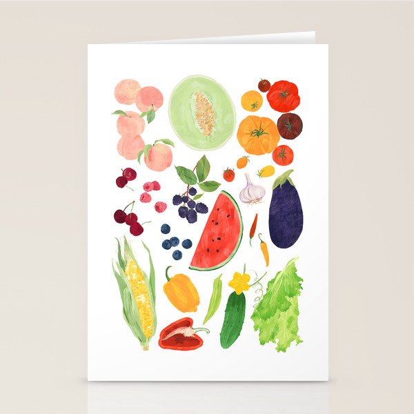 Summer Fruits & Vegetables Stationery Card Gallery Image 1