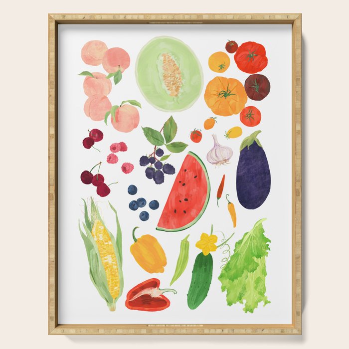 Summer Fruits & Vegetables Serving Tray Gallery Image 1