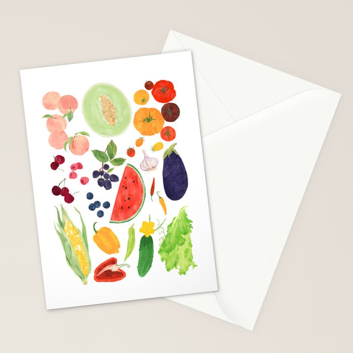 Summer Fruits & Vegetables Stationery Card Gallery Image 2