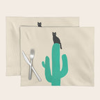 Cat on cactus Placemat Gallery Image 1