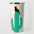 Cat on cactus Travel Mug Gallery Image 1