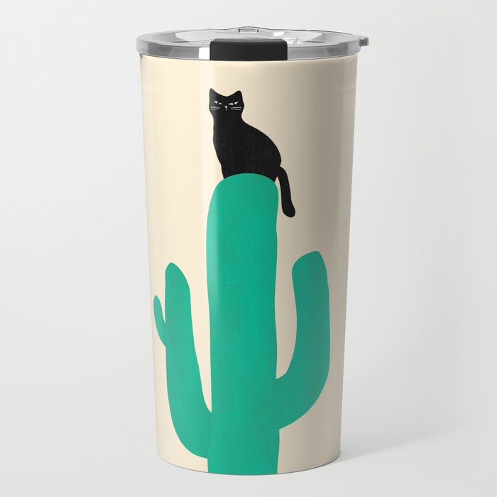 Cat on cactus Travel Mug Gallery Image 1