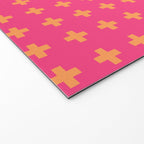 Swiss Cross Symbol in Pink and Orange Welcome Mat Gallery Image 2