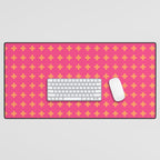 Swiss Cross Symbol in Pink and Orange Desk Mat Gallery Image 1