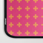 Swiss Cross Symbol in Pink and Orange Laptop Sleeve Gallery Image 3