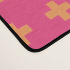 Swiss Cross Symbol in Pink and Orange Desk Mat Gallery Image 4