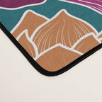 Colorful Floral Jungle, Green, Teal, Magenta and Orange, Flower Prints Desk Mat Gallery Image 4