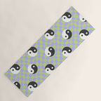 Retro psychedelic yin yang checkered pattern Yoga Mat Gallery Image 1