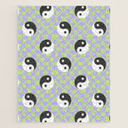 Retro psychedelic yin yang checkered pattern Jigsaw Puzzle Gallery Image 1