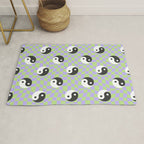 Retro psychedelic yin yang checkered pattern Rug Gallery Image 1