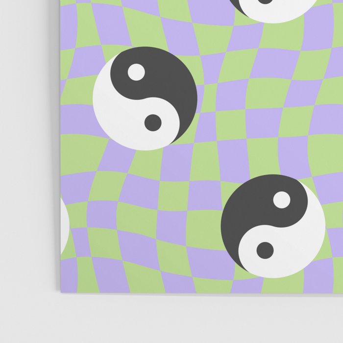 Retro psychedelic yin yang checkered pattern Poster Gallery Image 3
