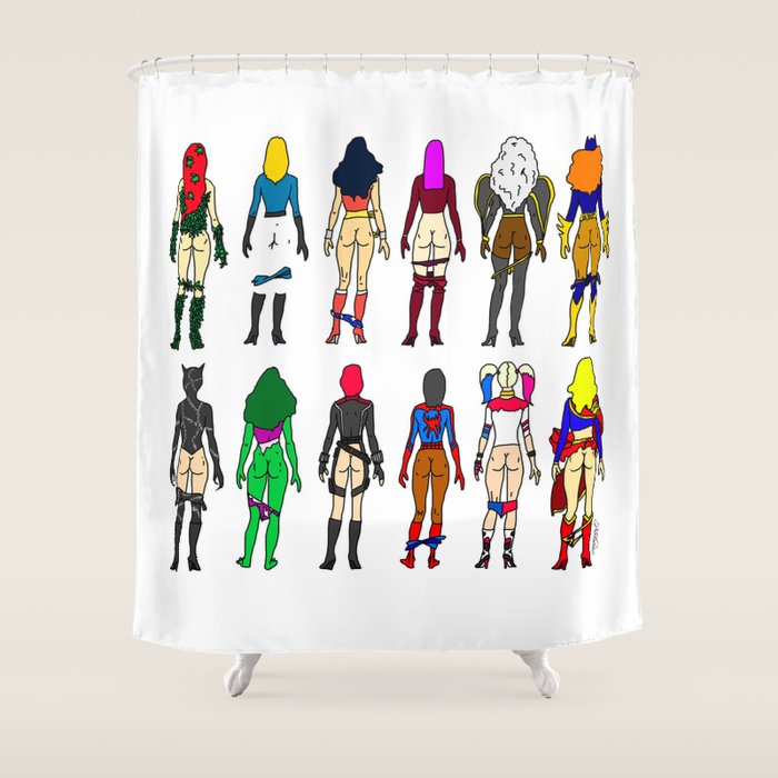 Superhero Butts - Girls Superheroine Butts LV Shower Curtain