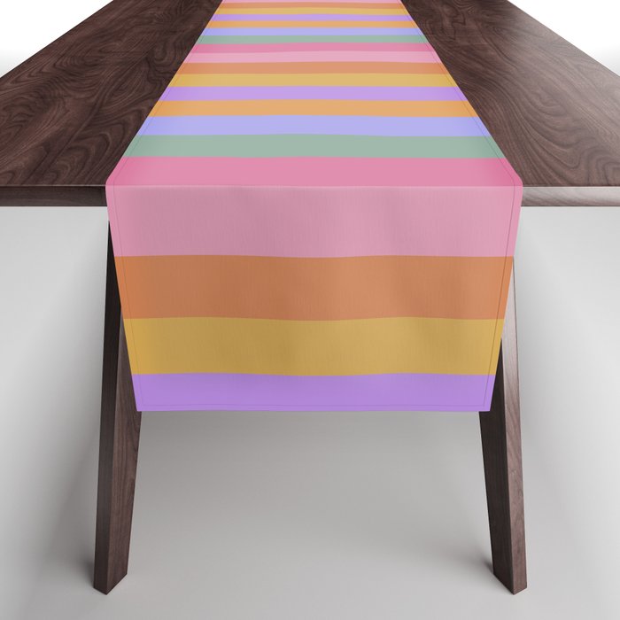 Mixed Stripes Pattern III 60s Rainbow Table Runner Gallery Image 1