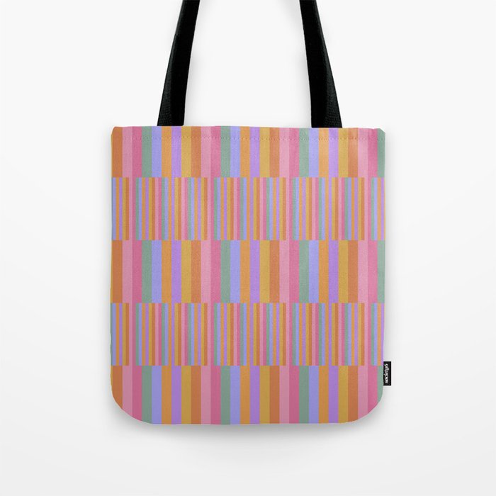 Mixed Stripes Pattern III 60s Rainbow Tote Bag Gallery Image 1
