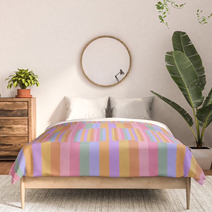 Mixed Stripes Pattern III 60s Rainbow Comforter Gallery Image 3