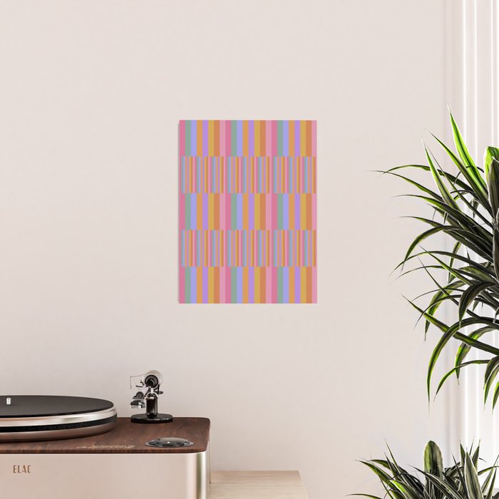 Mixed Stripes Pattern III 60s Rainbow Poster Gallery Image 2