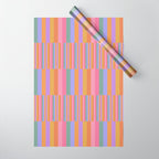 Mixed Stripes Pattern III 60s Rainbow Wrapping Paper Gallery Image 1